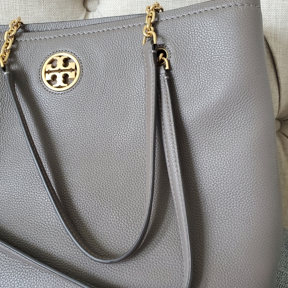 Sold!!Tory Burch grey leather tote bag - Picture 3 of 13